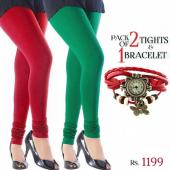 Pack Of 2 Tights & 1 Bracelet Watch